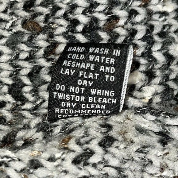 BCBGMaxazria Long Cardigan Sweater LARGE Two Button Gray Textured Alpaca Mohair - Picture 12 of 12